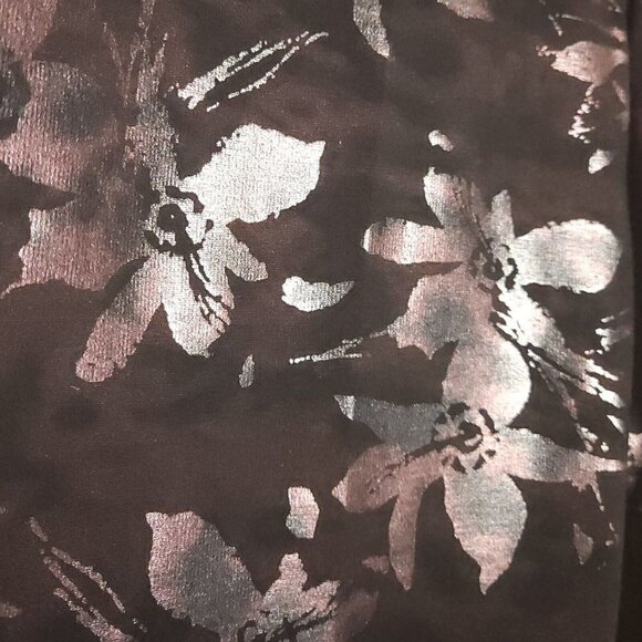 Soft Surroundings Petite Womens Elastic Waist Metallic Floral Sheen Pants 6P - Picture 5 of 7